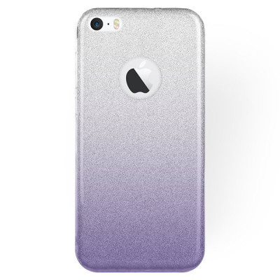 Силиконови гърбове Силиконови гърбове за Apple Iphone Луксозен силиконов гръб ТПУ с брокат за Apple iPhone 6 4.7 / Apple iPhone 6s 4.7 преливащ сребристо към лилаво 